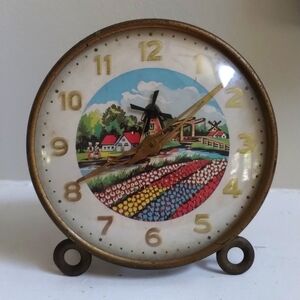 Mill German Rare Vintage Tulip Desk Clock 1950's